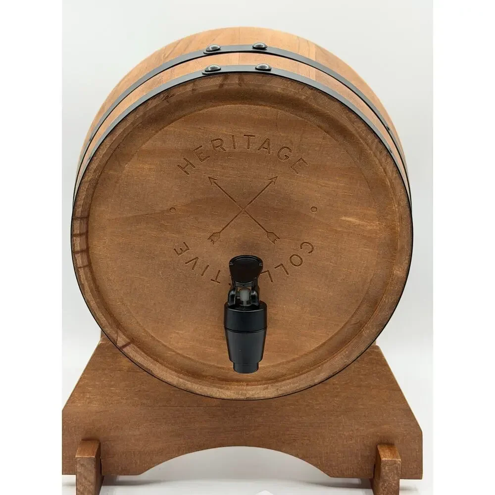 Heritage Collective Wooden Whiskey Barrel Beverage Dispenser with Stand